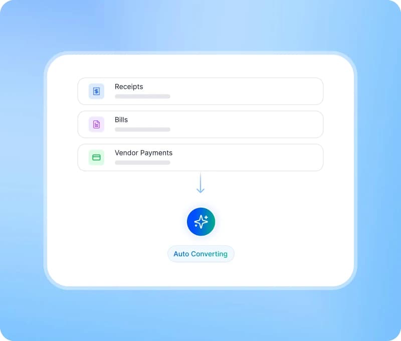 Receipts, bills and vendor payments being auto-converted by AI