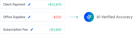 Financial records organized with AI accuracy